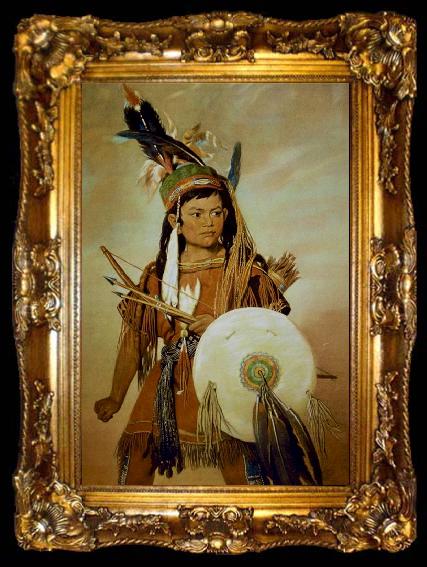 framed  George Catlin Indian Boy, ta009-2